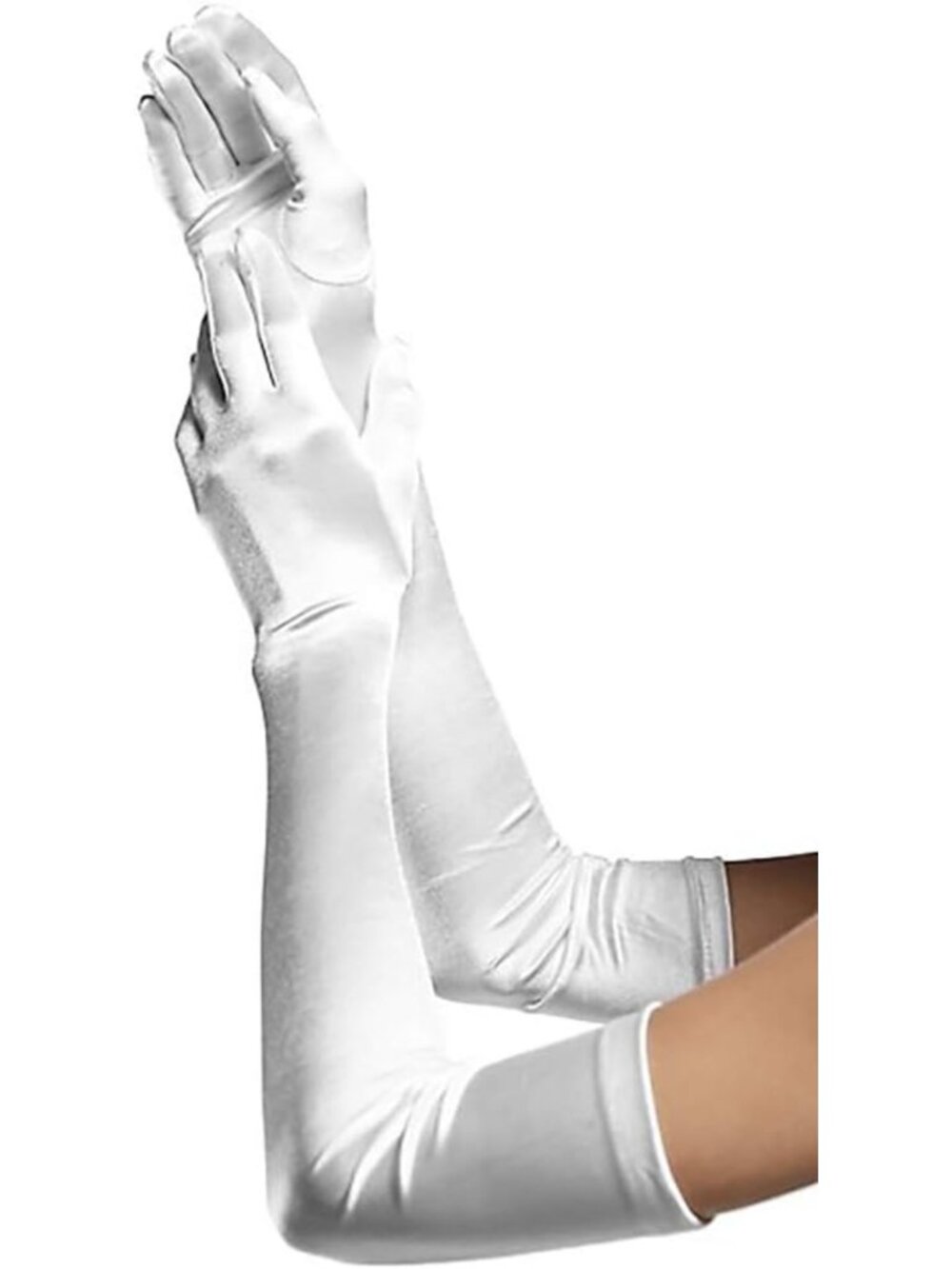 23" Extra Long Super Stretch Satin Gloves for Bridal, Party & Dance - A-Grade